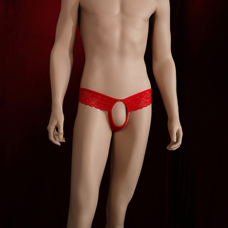 男士开裆露丁蕾丝内裤性感纯欲火辣特色三角裤短裤丁字裤男内透视,淘宝优惠券,粉丝福利购,淘宝优惠卷