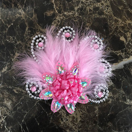 新款羽毛舞蹈头饰头花发夹头戴式秧歌广场舞古典舞中国风演出头花 - 图1