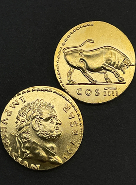 古罗马皇帝人像金币项链古币吊坠