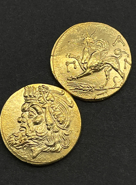 希腊神话金币古币项链潘神摩羯座