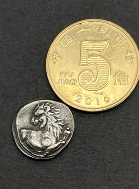 希腊古币真币复刻小银币回首狮