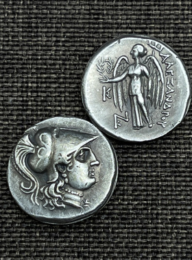 希腊饰品纯银复刻古币项链水瓶座