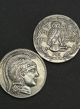 人像硬币项链古希腊雅典娜水瓶座