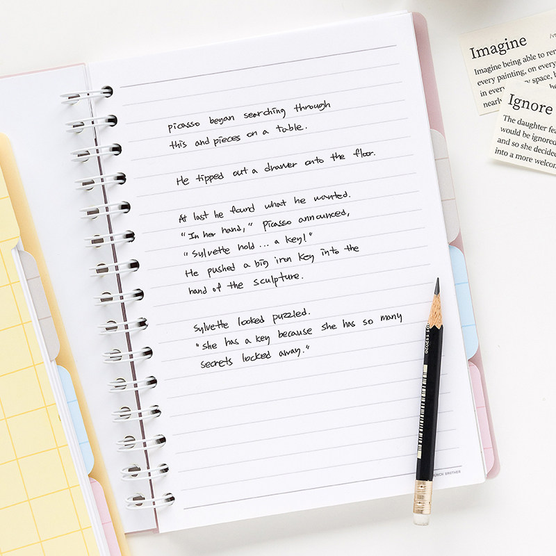 韩国romane卡通线圈A5横线空白记事本索引PP面学生办公笔记本手账 - 图2