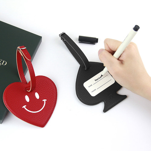 韩国fenice经典皮质行李箱挂牌托运防丢姓名信息旅行包吊牌挂件 - 图1