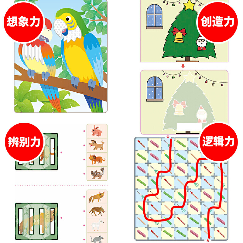 公文式教育3-4-5岁全脑开发思维训练儿童数学思维训练书何秋光儿童思维训练同款左右脑思维训练迷宫书益智思维训练书kumon练习册-图2