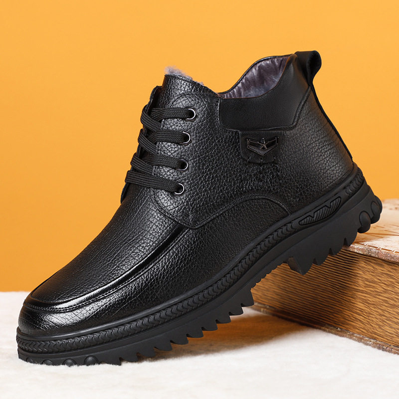 羊毛棉鞋男士冬季头层牛皮真皮加绒保暖棉皮鞋爸爸休闲鞋特大码47,淘宝优惠券,粉丝福利购,淘宝优惠卷