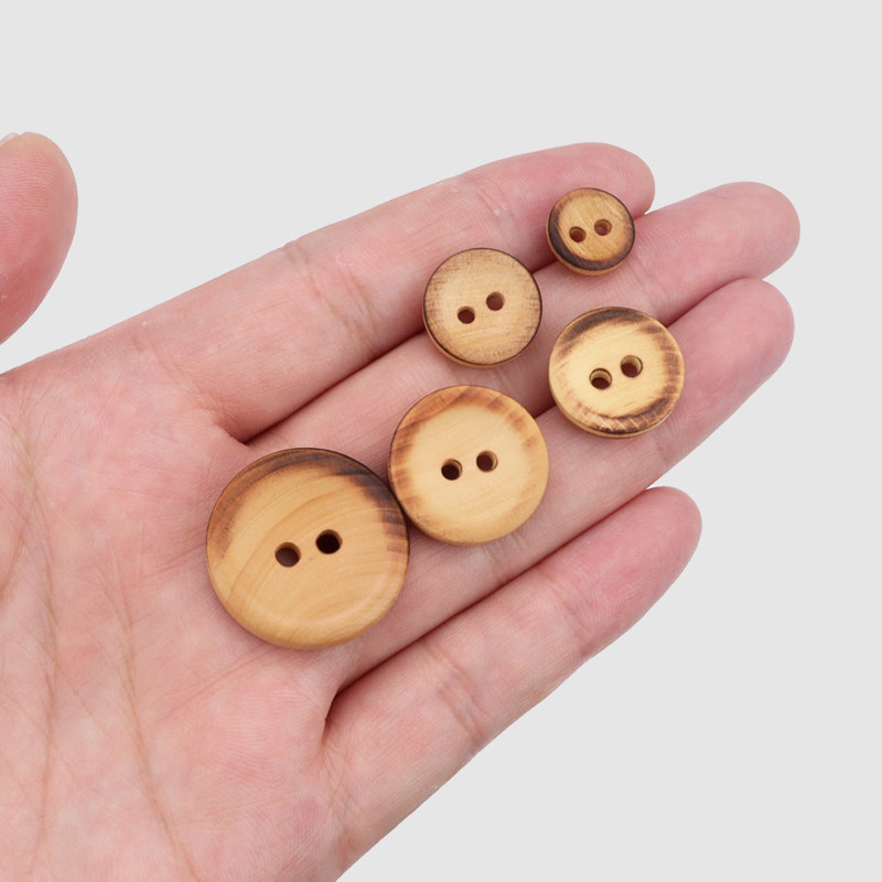 PINGGUOWU 天然黄杨木烧边纽扣男女中式棉麻马甲扣毛衣毛衫小扣子,淘宝优惠券,粉丝福利购,淘宝优惠卷
