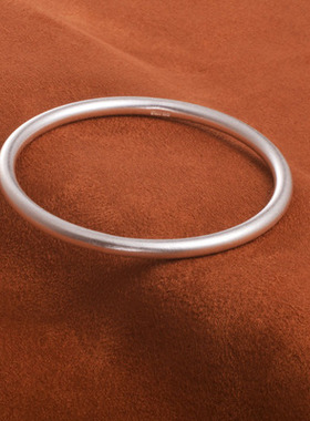 999纯银古法银镯子女手镯传承简约手环情侣小众设计网红刻字实心