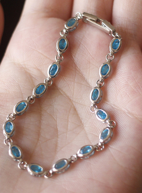 中古感天然帕拉伊巴色磷灰石手链