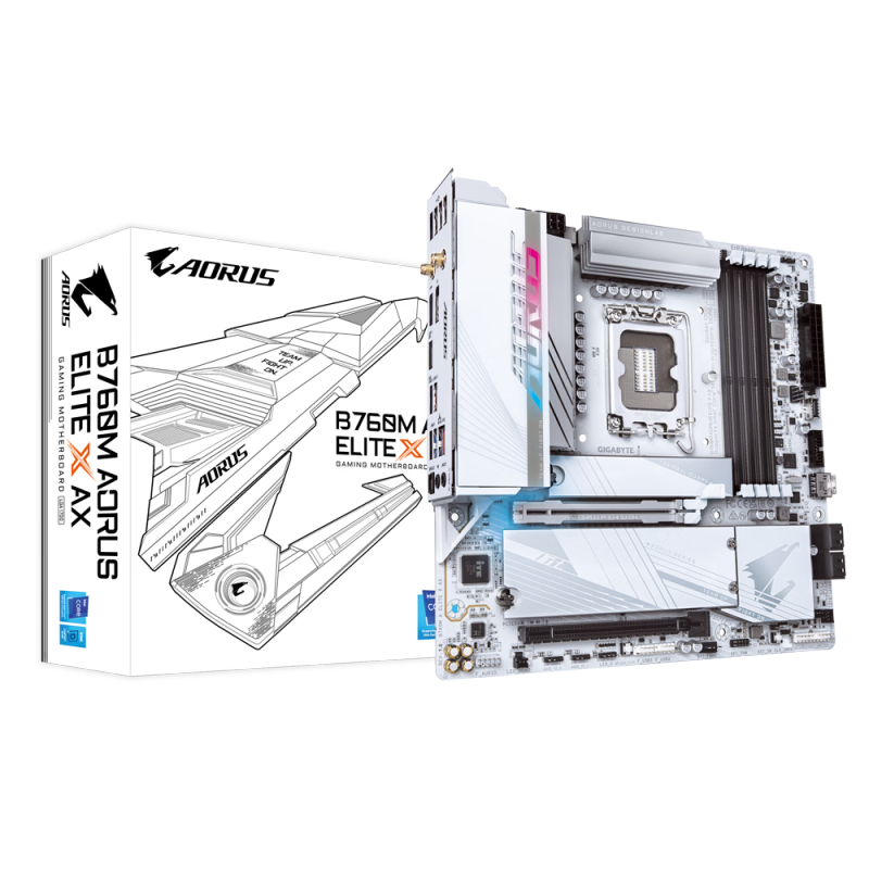 技嘉冰雕X B760M AORUS ELITE X AX DDR5 WIFI白色主板支持13900-图1