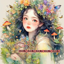 Ultra Clear Colored Cross Embroidered Drawing Drawings Source File Forest Fairy butterfly adolescent girl 300300 94