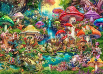 Ultra clear saga format cross stitch redrawing drawings HAE mushroom wonderland 999 x 714-240 colors