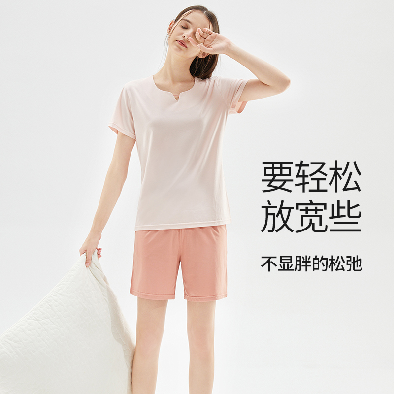 淳度【超柔软】莫代尔棉睡衣女夏天短袖舒适睡眠家居服套装薄款B - 图0