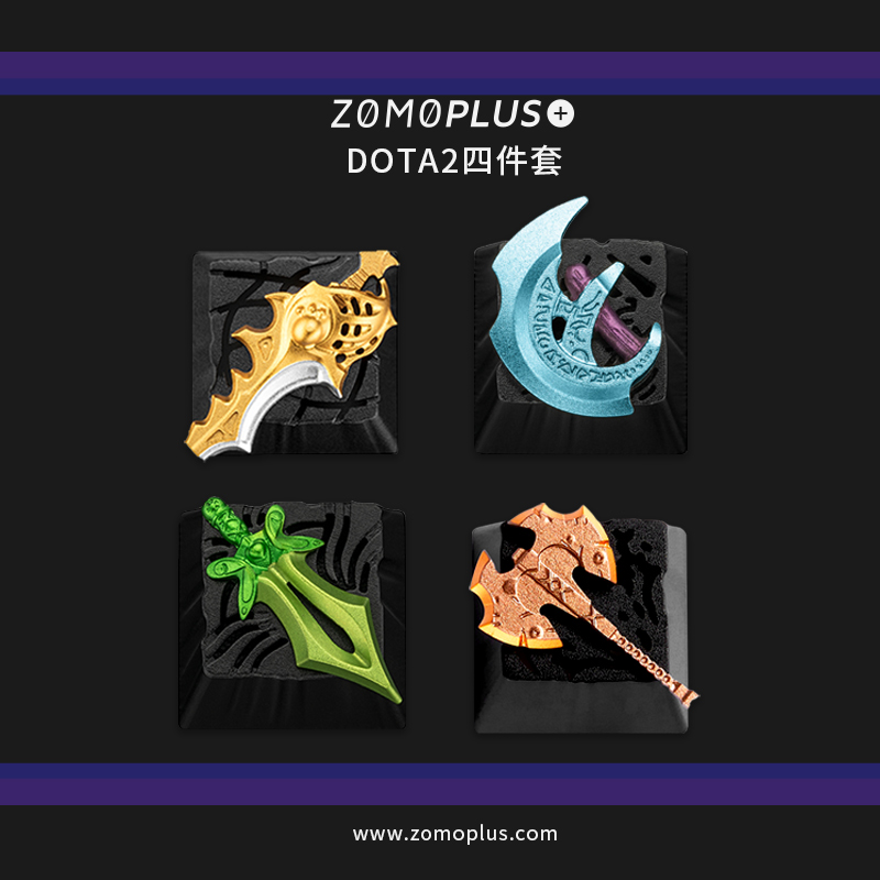 ZOMO dota2蝴蝶分身斧机械透光樱桃轴定制个性金属键盘帽 - 图1