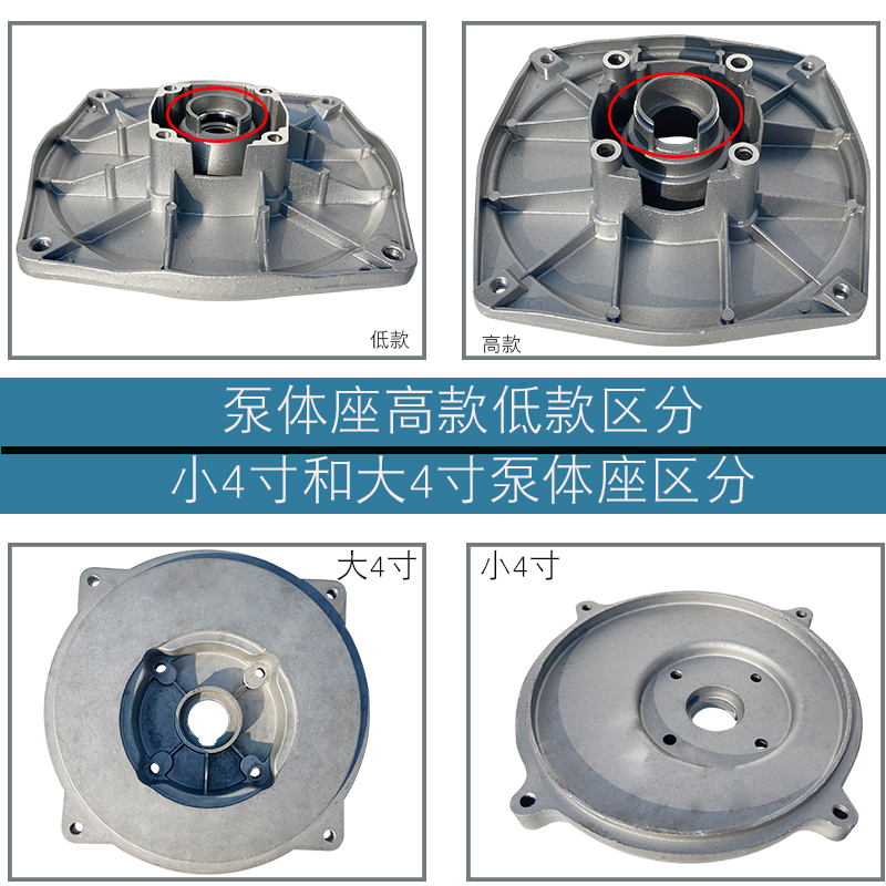 汽油抽水机水泵配件2寸 3寸泵体座 4寸泵盖168F 170F自吸泵法兰盘