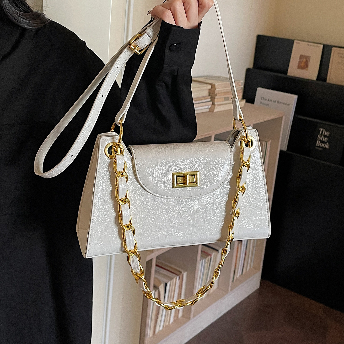 高级感爆裂纹小包包女2025新款百搭链条小方包冬季洋气单肩斜挎包,淘宝优惠券,粉丝福利购,淘宝优惠卷