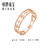 Ming brand jewelry 18K gold cross flower hollow ring
