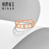 Ming brand jewelry 18K gold cross flower hollow ring