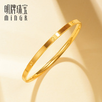 Mind-card jewellery Gold bracelet foot gold bright spot Glossy Glossy Drilling minimalist Lady Bracelet Fashion AFI0062