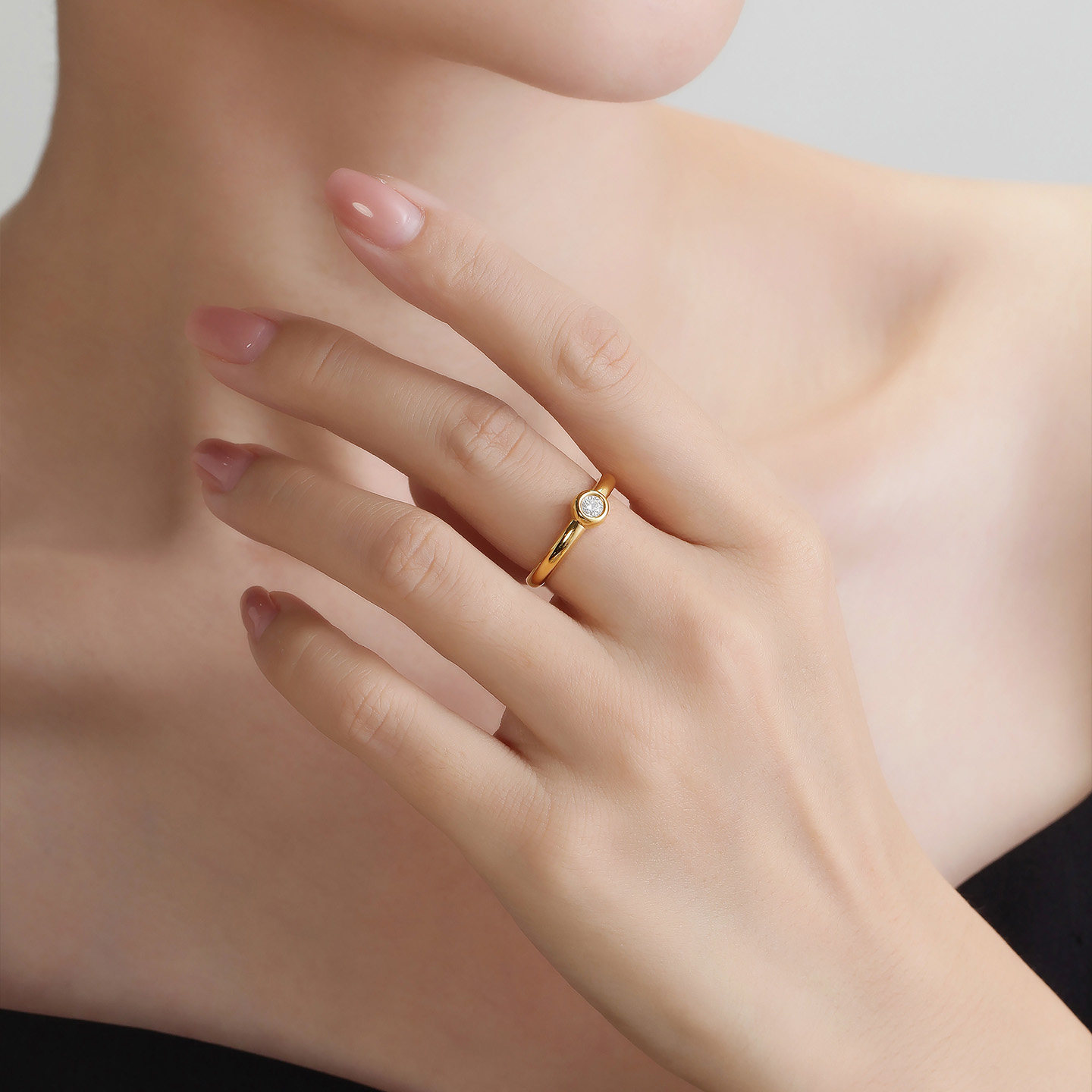 明牌珠宝星光金环硬金戒指 足金莫桑钻镶嵌简约固口指环AFM0439,淘宝优惠券,粉丝福利购,淘宝优惠卷