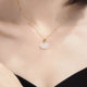 Ming brand jewelry safety buckle white jade solid gold pendant