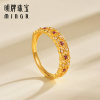 Ming brand jewelry t5G gold star ring full gold inlaid with synthetic ruby ​​women's finger ring AFM0388