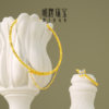 Ming brand jewelry hard gold finger flower ring pure gold quatrefoil moissanite ring Valentine's Day gift AFM0492