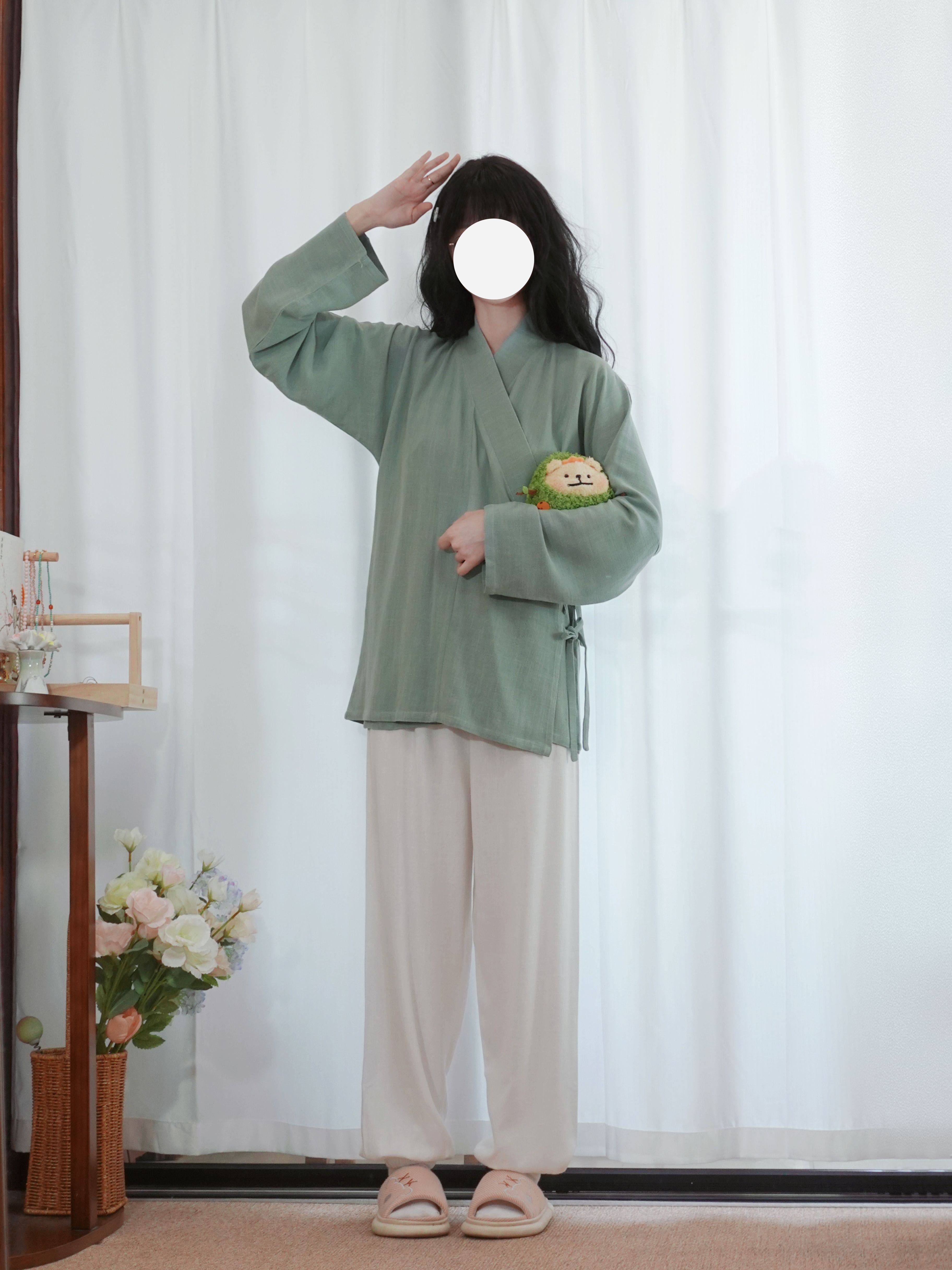 遥知彩色棉麻中衣汉服长袖中衣交领右衽内搭日常禅修男女外穿睡衣,淘宝优惠券,粉丝福利购,淘宝优惠卷