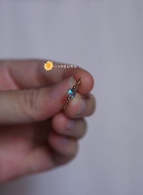 极简天然超美蓝光灰月光水晶戒指细圈美国14K注金日常可水洗食指