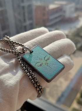 男士彩钛超轻吊坠防过敏