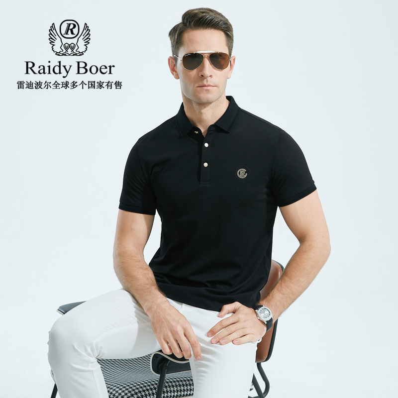 Raidy Boer/雷迪波尔夏季男休闲高频浮雕棉涤混纺短袖POLO衫7138-图0