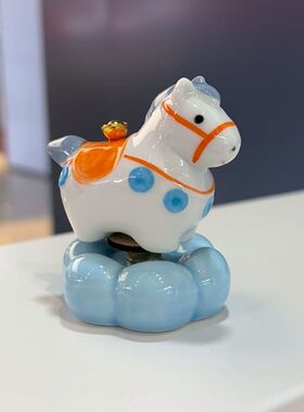 景德镇元宝小马转转摆件陶瓷伴手礼文创意马上有钱解压治愈礼物