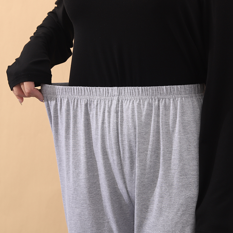 成人连脚睡裤带袜子家居裤子女护脚袜套春秋睡衣 - 图0