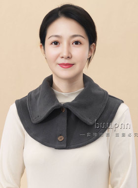 保暖护颈女士羽绒服防脏假领子冬