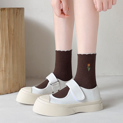 花边袜子女纯棉春秋款中筒袜无骨堆堆袜配小皮鞋长筒袜日系秋冬季,淘宝优惠券,粉丝福利购,淘宝优惠卷