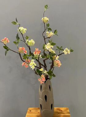 长枝六头绣球海棠花仿真花