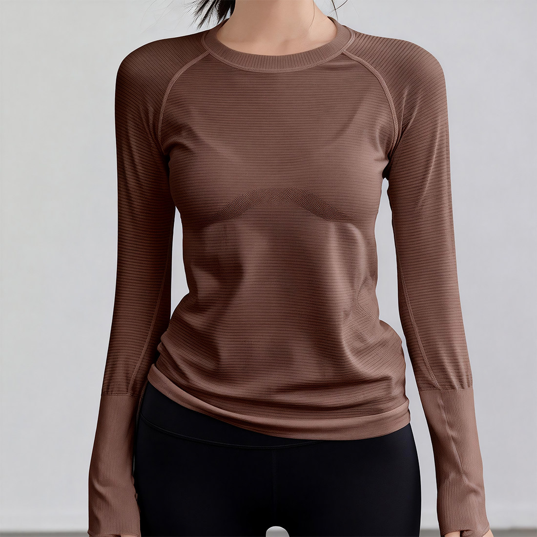 瑜伽服上衣女秋冬修身显瘦高弹运动长袖圆领跑步速干健身t恤外穿,淘宝优惠券,粉丝福利购,淘宝优惠卷