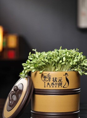 紫砂生豆芽机家用发豆芽神器豆芽罐桶器生绿黄豆芽菜花生芽发芽盆