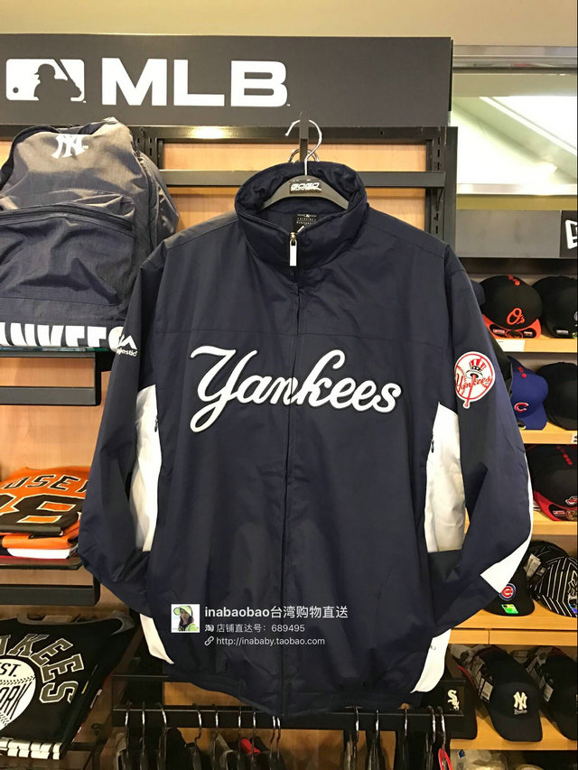 台湾专柜代购MLB NY/洋基队秋冬新款男士棒球服球队夹棉夹克外套-图0