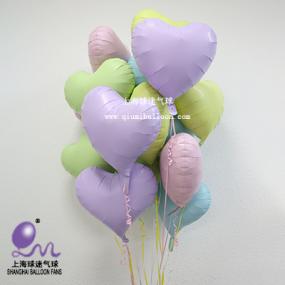 进口马卡龙色爱心铝箔球桃心形歪心形婚礼生日布置-图0