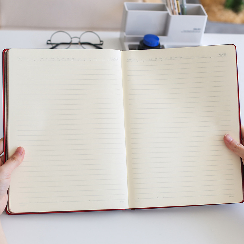 front前通D66-B501商务记事本16K创意可定制文具笔记本子加厚简约办公用品b5棕色线装订笔记本16开大号手账本 - 图2