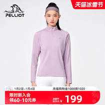 Burhy and catch suede beating undershirt woman with high play soft outdoor casual long sleeve T-shirt sports breathable flyover blouse