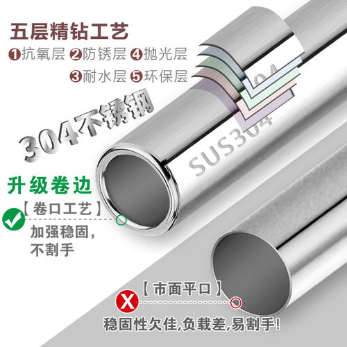 晒被子神器晾衣杆阳台室内折叠隐形单杆不锈钢伸缩挂晾衣架防盗网 - 图1