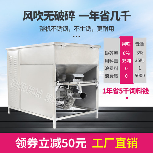 拌料投料一体投料机鱼塘风吹无破碎喂鱼饲料加州鲈专用投饵机和仕 - 图0