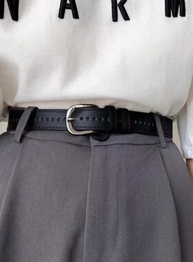 复古小皮带女士ins风百搭牛仔裤