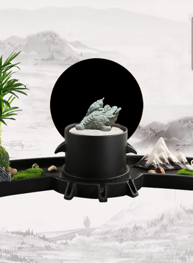 流水摆件循环水景观鱼缸过滤增氧