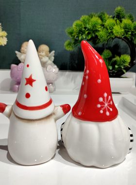 新品陶瓷精灵摆件套装高度12/非偏满23包邮部分瑕