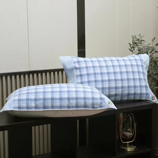 民光枕巾纯棉 一对装纯棉全棉一对100全棉纱布纯棉一对装纯色枕巾