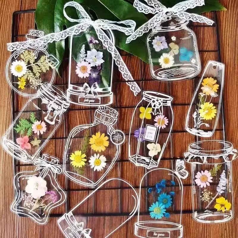 diy书签手工自制收集瓶子透明树叶学生创意制作标本玻璃许愿瓶 - 图1